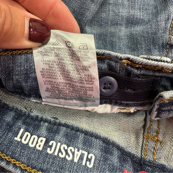 wrangler classic boot western bootcut denim jeans boys sz 8 slim - Picture 5 of 8